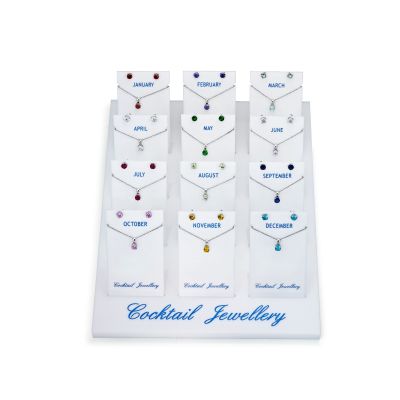 Picture of 4 CLAW BIRTHSTONE SET Inc.'sEARRINGS & PENDANTS with chains